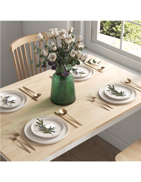 HOMCOM 120 x 75cm Dining Table, Farmhouse Dining Room Table with Pine Wood Frame, Space Saving Kitchen Table, Natural 83A-103V00 - pic 59503 | FastDaddyshop