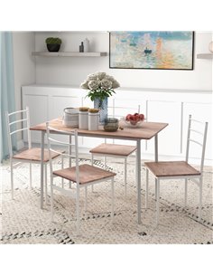 HOMCOM 5 Piece Dining Room Table and Chairs Set, Brown 83A-051V81LR 2