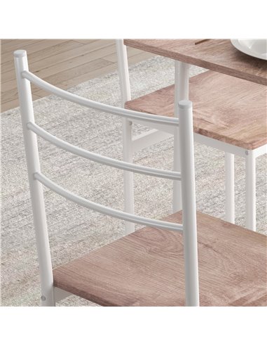 HOMCOM 5 Piece Dining Table and Chairs Set, Dining Room Sets, Steel Frame Space Saving Table and 4 Chairs for Compact Kitchens, 