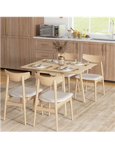 HOMCOM Folding Dining Table, Extendable Kitchen Table, Natural finish 83A-100V00ND 2
