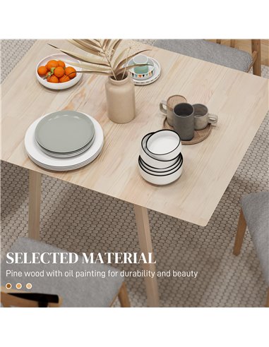 HOMCOM Folding Dining Table, Extendable Kitchen Table for Small Space, Wooden Drop Leaf Table for 2-4 People, Natural Wood Effec