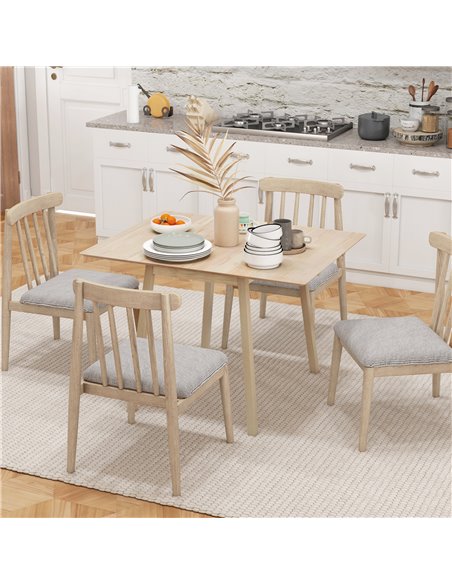 HOMCOM Folding Dining Table, Extendable Kitchen Table for Small Space, Wooden Drop Leaf Table for 2-4 People, Natural Wood Effec - pic 59521 | FastDaddyshop