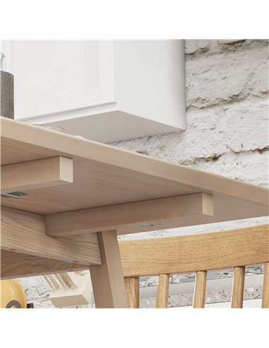 HOMCOM Folding Dining Table, Extendable Kitchen Table for Small Space, Wooden Drop Leaf Table for 2-4 People, Natural Wood Effec