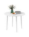 HOMCOM Folding Dining Table, Round Drop Leaf Table, White 83A-111V80WT