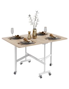 HOMCOM Drop Leaf Table, Folding Dining Table, Nature Wood Colour 83A-049V80AK
