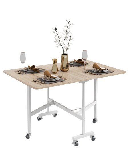 HOMCOM Drop Leaf Table, Folding Dining Table, Nature Wood Colour 83A-049V80AK - pic 59533 | FastDaddyshop