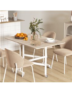 HOMCOM Drop Leaf Table, Folding Dining Table, Nature Wood Colour 83A-049V80AK 2