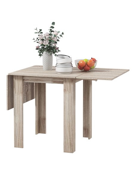 HOMCOM Folding Dining Table, Extendable Kitchen Table, Oak 83A-110V80AK - pic 59542 | FastDaddyshop