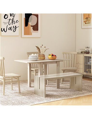 HOMCOM Folding Dining Table, Extendable Kitchen Table for Small Space, Drop Leaf Table for 2-4 People, Oak 83A-110V80AK
