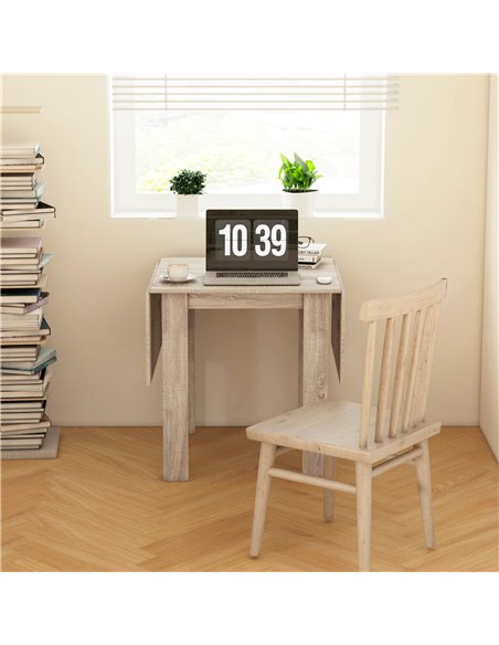 HOMCOM Folding Dining Table, Extendable Kitchen Table for Small Space, Drop Leaf Table for 2-4 People, Oak 83A-110V80AK - pic 59547 | FastDaddyshop