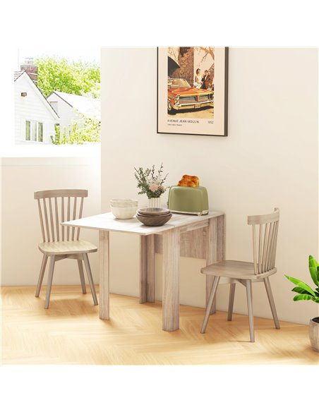 HOMCOM Folding Dining Table, Extendable Kitchen Table for Small Space, Drop Leaf Table for 2-4 People, Oak 83A-110V80AK - pic 59548 | FastDaddyshop