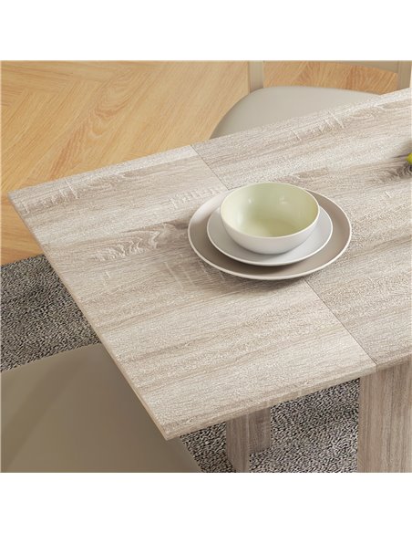 HOMCOM Folding Dining Table, Extendable Kitchen Table for Small Space, Drop Leaf Table for 2-4 People, Oak 83A-110V80AK - pic 59550 | FastDaddyshop