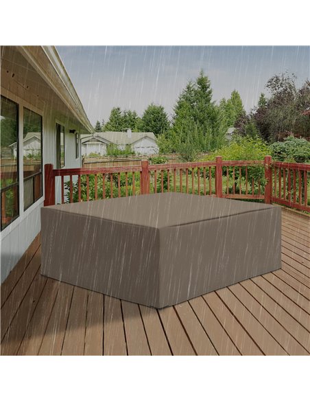 Outsunny Oxford Patio Garden Furniture Dining Table Chair Set Cover Water Protector Waterproof Anti-UV 275L x205W x 90Hcm - Beig - pic 59561 | FastDaddyshop