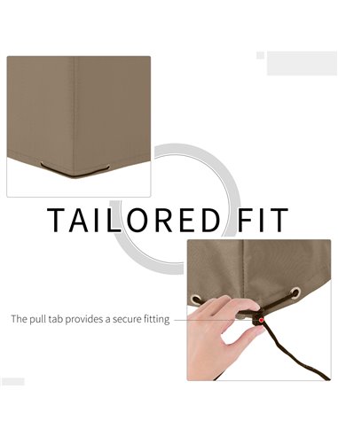 Outsunny Oxford Patio Garden Furniture Dining Table Chair Set Cover Water Protector Waterproof Anti-UV 275L x205W x 90Hcm - Beig