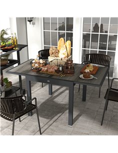 Outsunny Extending Garden Table, Outdoor Dining Table for 6, Grey 84G-076V00GY 2