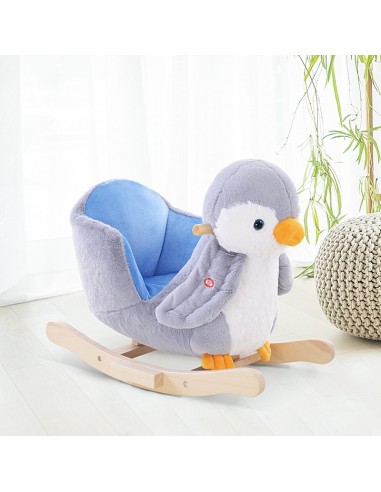 Homcom Rocking Animal Horse Penguin, 32 Songs, Wide Seat, Handlebar, Multicoloured