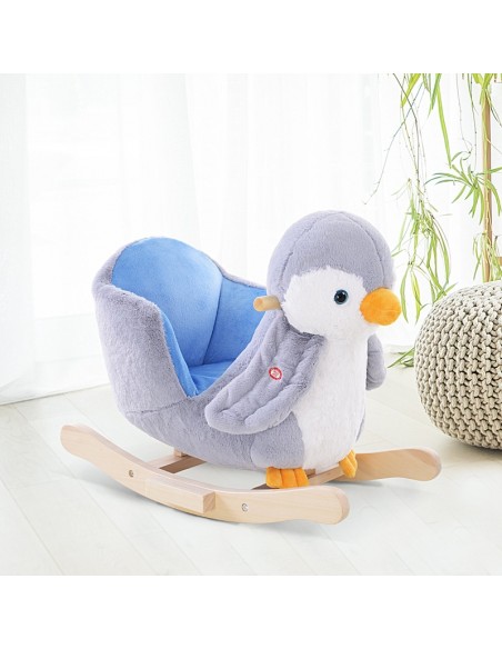 Homcom Rocking Animal Horse Penguin, 32 Songs, Wide Seat, Handlebar, Multicoloured - pic 5961 | FastDaddyshop