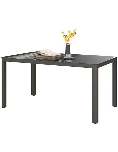 Outsunny Outdoor Dining Table, Patio Table for 6, Grey 84G-296V00GY - pic 59623 | FastDaddyshop