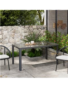 Outsunny Outdoor Dining Table, Patio Table for 6, Grey 84G-296V00GY 2