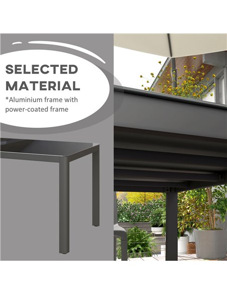 Outsunny Outdoor Dining Table, Patio Table for 6, with Tempered Glass Top & Aluminium Frame, Grey 84G-296V00GY - pic 59627 | FastDaddyshop