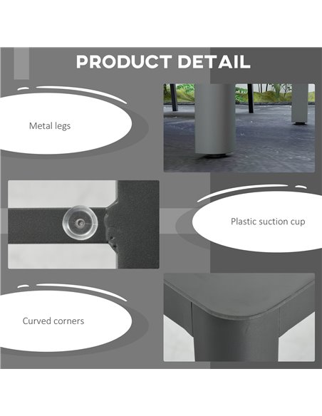 Outsunny Outdoor Dining Table, Patio Table for 6, with Tempered Glass Top & Aluminium Frame, Grey 84G-296V00GY - pic 59628 | FastDaddyshop