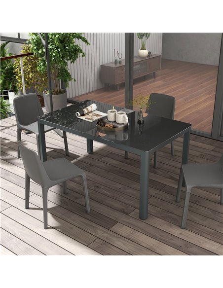 Outsunny Outdoor Dining Table, Patio Table for 6, with Tempered Glass Top & Aluminium Frame, Grey 84G-296V00GY - pic 59629 | FastDaddyshop