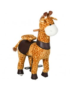 Homcom Mechanical Riding Horse for Kids Ride On Giraffe Toy with Wheels