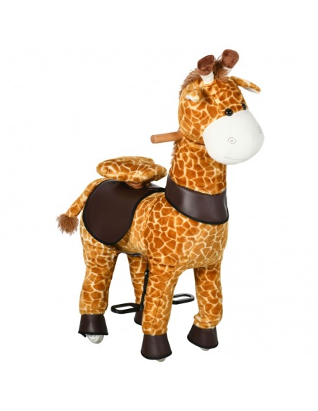 Homcom Mechanical Riding Horse for Kids Ride On Giraffe Toy with Wheels - pic 5965 | FastDaddyshop