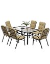 Outsunny 7 Piece Garden Dining Set with Tempered Glass Top Table, Beige 84G-127V01BG