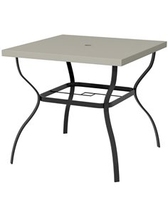 Outsunny Dia. 80cm Square Garden Dining Table, Black & Grey 84G-443V00LG