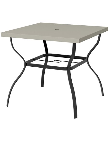Outsunny Dia. 80cm Square Garden Dining Table, Black & Grey 84G-443V00LG - pic 59668 | FastDaddyshop