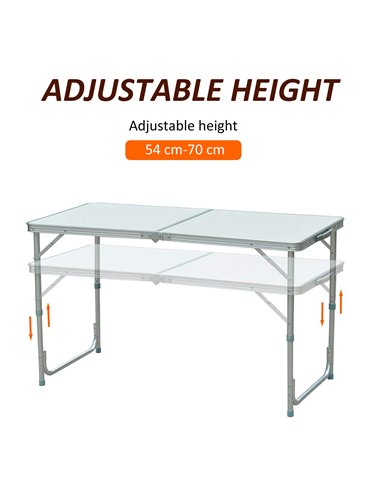 Outsunny Portable Outdoor Garden Aluminium Portable Folding Camping Picnic Party Field Kitchen BBQ Table 01-0400
