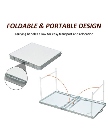 Outsunny Portable Outdoor Garden Aluminium Portable Folding Camping Picnic Party Field Kitchen BBQ Table 01-0400 - pic 59690 | FastDaddyshop