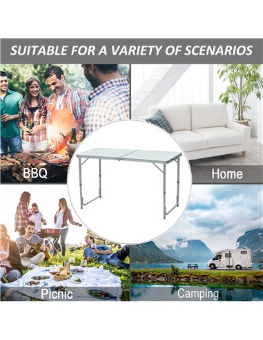 Outsunny Portable Outdoor Garden Aluminium Portable Folding Camping Picnic Party Field Kitchen BBQ Table 01-0400