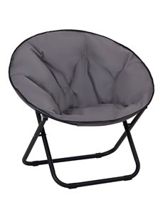Outsunny Garden Folding Portable Padded Saucer Moon Chair, Grey 84B-299GY