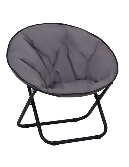 Outsunny Garden Folding Portable Padded Saucer Moon Chair, Grey 84B-299GY - pic 59731 | FastDaddyshop