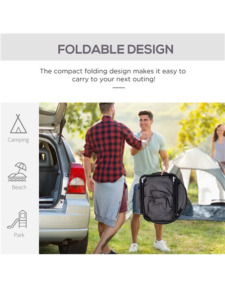 Outsunny Garden Folding Portable Padded Saucer Moon Chair Padded Round Outdoor Camping Travel Fishing Seat  Grey 84B-299GY - pic 59734 | FastDaddyshop
