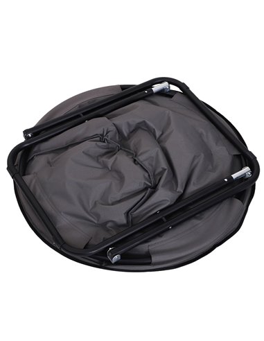 Outsunny Garden Folding Portable Padded Saucer Moon Chair Padded Round Outdoor Camping Travel Fishing Seat  Grey 84B-299GY