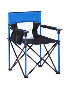 Outsunny Folding Camping Chair with Sponge Padding, Blue 84B-391V70BU