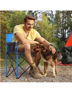 Outsunny Folding Camping Chair with Sponge Padding, Blue 84B-391V70BU 2