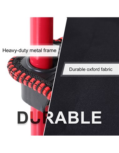 Outsunny Portable Folding Camping Chair, Durable Metal Frame with Comfortable Sponge Padding and Convenient Storage Pockets, Eye