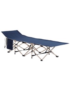 Outsunny Folding Camping Cot, Single Person Portable Travel Bed, Blue A20-116BU
