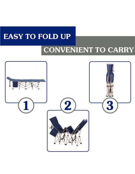 Outsunny Folding Camping Cot, Single Person Portable Military Bed for Outdoor, Travel, Blue A20-116BU - pic 59779 | FastDaddyshop