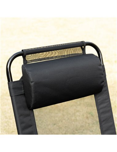 Outsunny Set of 2 Portable Folding Recliner Outdoor Patio Chaise Lounge Chair with Adjustable Backrest, Black 84B-902V70BK