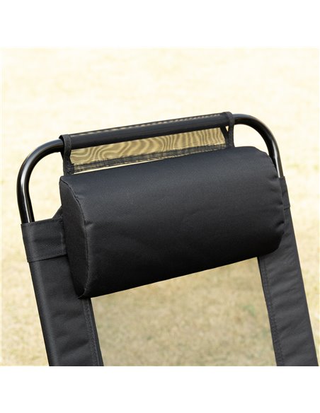 Outsunny Set of 2 Portable Folding Recliner Outdoor Patio Chaise Lounge Chair with Adjustable Backrest, Black 84B-902V70BK - pic 59810 | FastDaddyshop