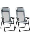 Outsunny Set of 2 Portable Folding Recliner Chair, Grey 84B-902V70GY