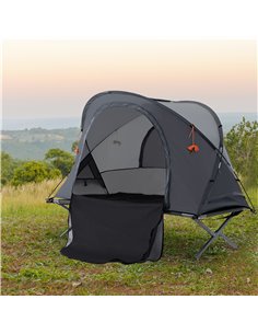 Outsunny Folding Camping Tent Cot, Portable Tent Shelter Combo, Grey A20-229 2
