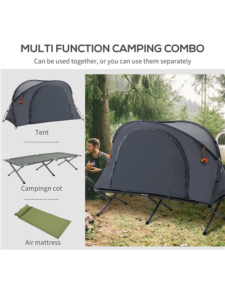 Outsunny Folding Camping Tent Cot, Portable Tent Shelter Combo with Self-Inflating Air Mattress Carry Bag for 1 Person A20-229 - pic 59832 | FastDaddyshop