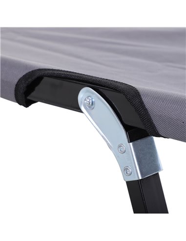 Outsunny Folding Double Camping Cot, Portable Sunbed with Durable Carry Bag, Comfortable Outdoor Use A20-030GY