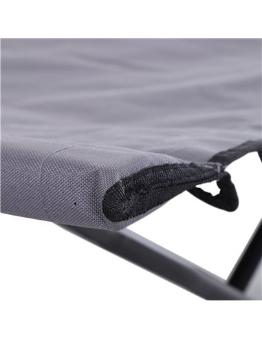 Outsunny Folding Double Camping Cot, Portable Sunbed with Durable Carry Bag, Comfortable Outdoor Use A20-030GY